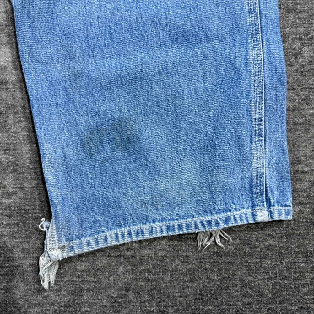 Carhartt B13 DST Men 46x32 Blue Denim Dungaree Carpenter Jeans Suspender Buttons
